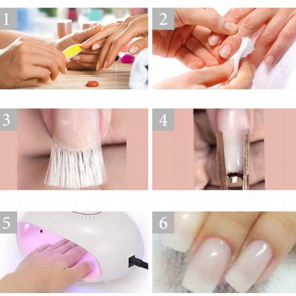 Fiberglass Nail Set – Set extensii unghii din fibră de sticlă + Lumină UV 03